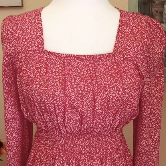 Kancy Kole Red and White Mini Floral Midi Dress - Picture 2 of 15